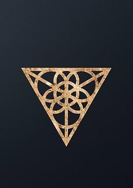 Gold Geometric Glyph Sign