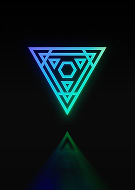 Neon Geometric Glyph Sign