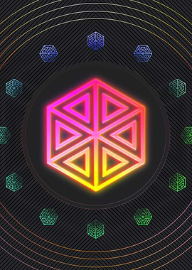 Neon Geometric Glyph Rune