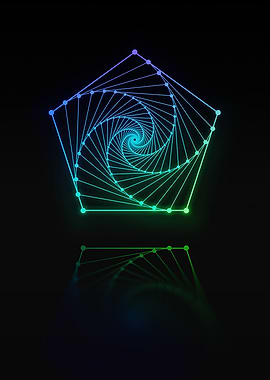 Neon Geometric Glyph Sign