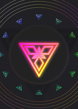 Neon Geometric Glyph Sign