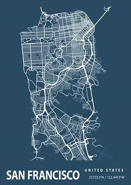 San Francisco City Map USA