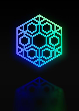 Neon Geometric Glyph Sign