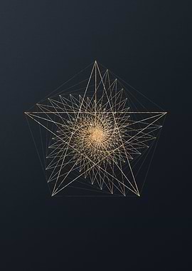 Gold Geometric Glyph Sign