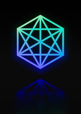 Neon Geometric Glyph Sign