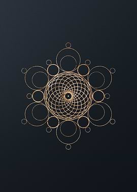 Gold Geometric Glyph Sign