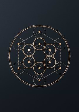 Gold Geometric Glyph Rune