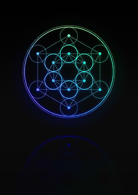 Neon Geometric Glyph Sign