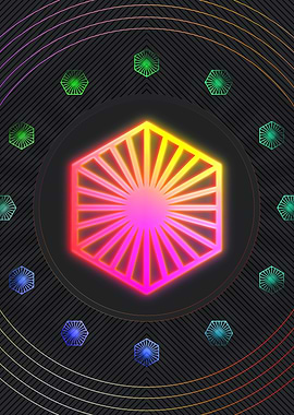 Neon Geometric Glyph Rune