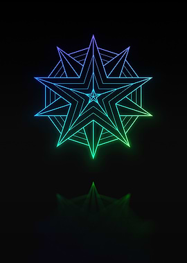 Neon Geometric Glyph Sign