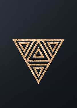 Gold Geometric Glyph Rune