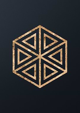 Gold Geometric Glyph Sign