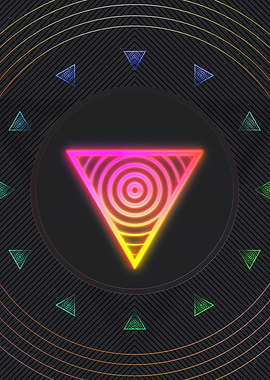 Neon Geometric Glyph Sign