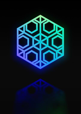 Neon Geometric Glyph Sign