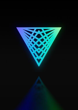 Neon Geometric Glyph Sign
