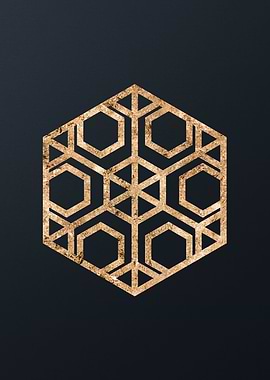 Gold Geometric Glyph Sign