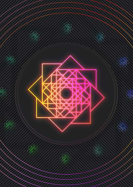 Neon Geometric Glyph Rune