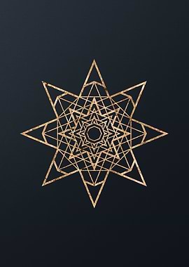 Gold Geometric Glyph Sign