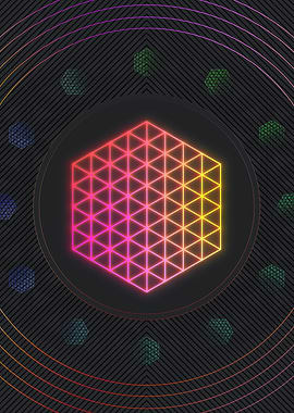 Neon Sacred Geometry Glyph