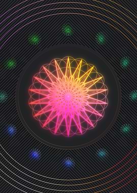 Neon Geometric Glyph Sign