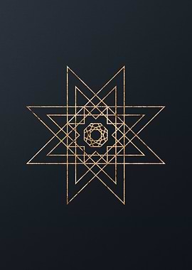 Gold Geometric Glyph Sign