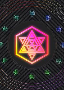 Neon Geometric Glyph Rune