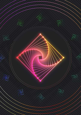 Pink Neon Sacred Geometry