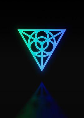 Neon Geometric Glyph Sign