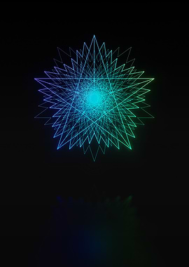 Neon Geometric Glyph Sign