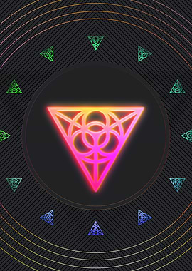 Neon Geometric Glyph Sign