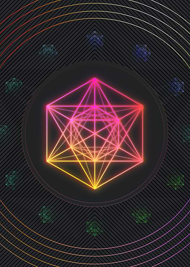 Neon Geometric Glyph Sign