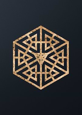 Gold Geometric Glyph Rune