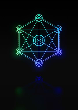 Neon Geometric Glyph Sign