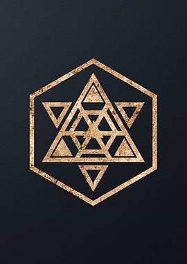 Gold Geometric Glyph Rune