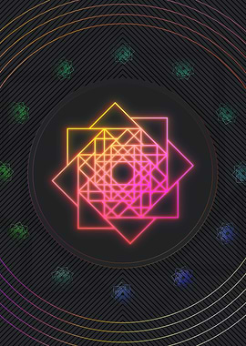 Pink Neon Sacred Geometry