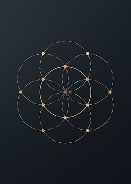 Gold Geometric Glyph Rune