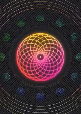 Neon Geometric Glyph Sign