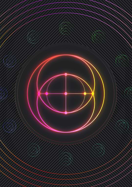 Neon Geometric Glyph Sign