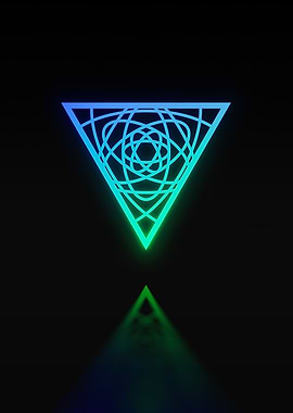 Neon Geometric Glyph Sign