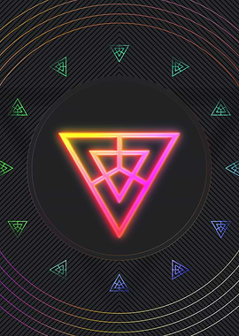 Neon Geometric Glyph Sign