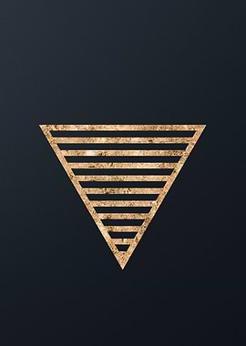 Gold Geometric Glyph Sign