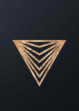 Gold Geometric Glyph Sign