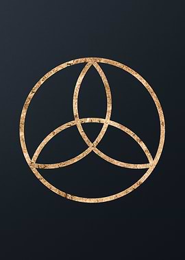 Gold Geometric Glyph Sign