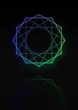 Neon Geometric Glyph Sign