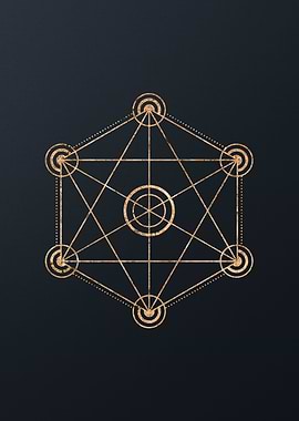 Gold Geometric Glyph Sign