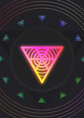 Neon Geometric Glyph Sign