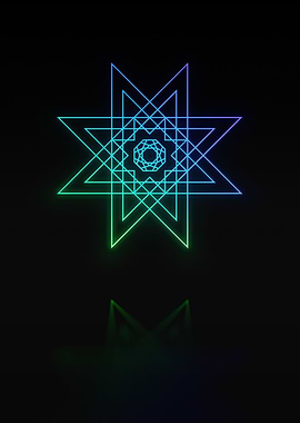 Neon Geometric Glyph Rune