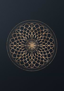 Gold Geometric Glyph Sign