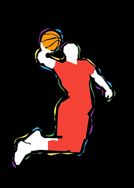 Basketball Colorful Art