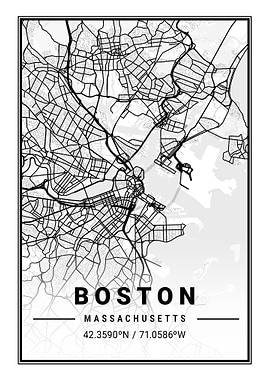 Boston City Map USA